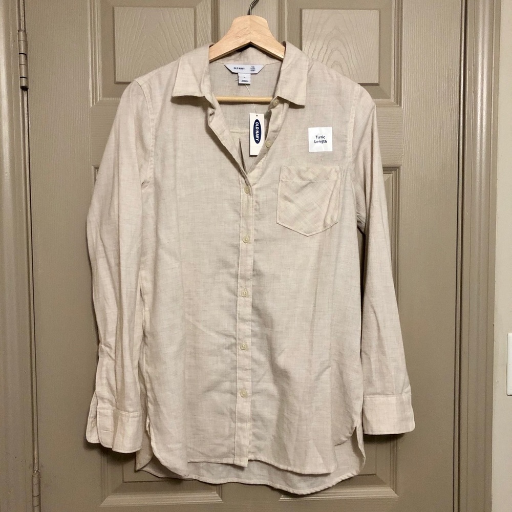 Tunic Length Button Down Shirt